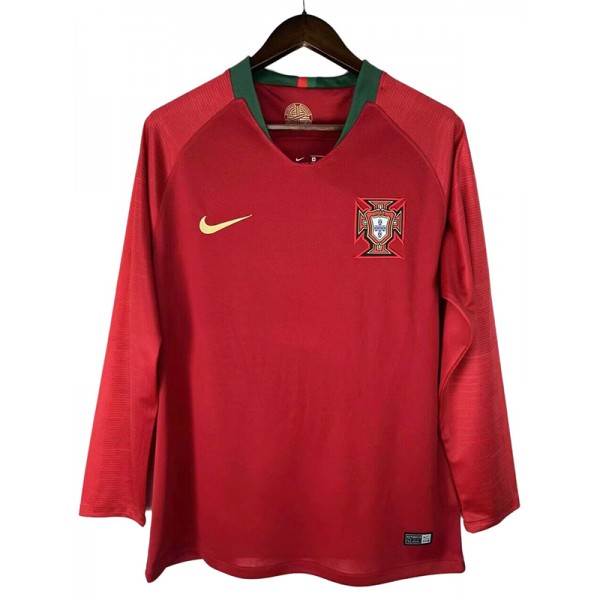 Portugal maglia da calcio home a maniche lunghe retrò uniforme da uomo prima maglia da calcio top maglia sportiva 2018-2019